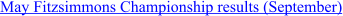 May Fitzsimmons Championship results (September)
